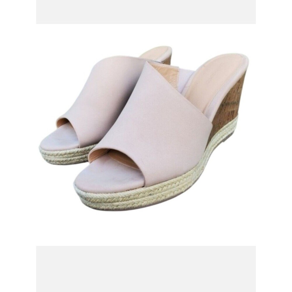 Cynthia Rowley Women's Nude Leather Wedge Sandals